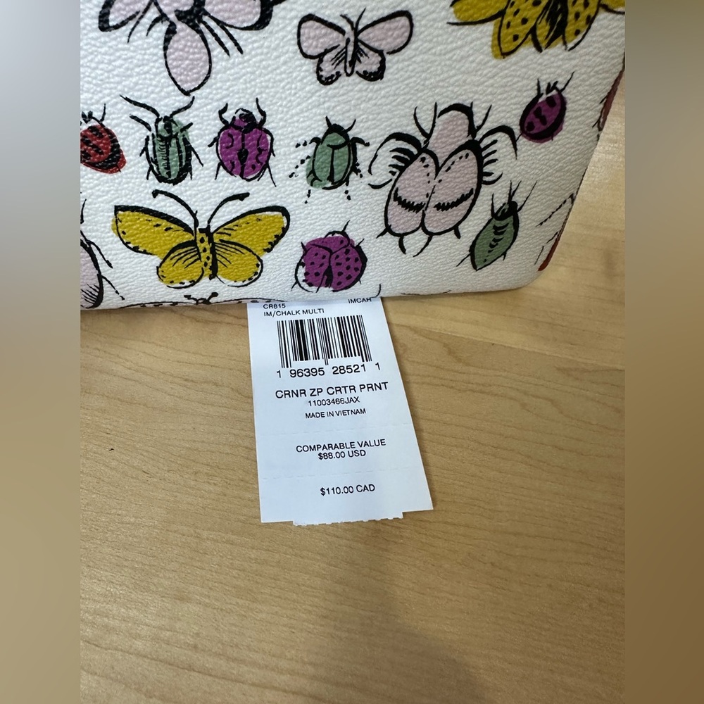 Coach Butterfly and Insect Print Wristlet RARE - Picture 6 of 9